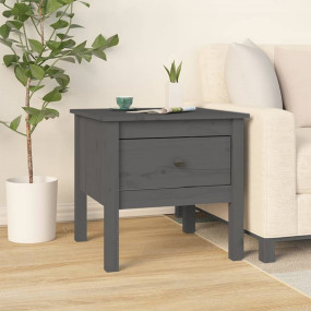 Side Table Gray Solid pinewood Small Side Table Square ...