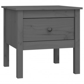 Side Table Set of 2 Grey Solid pine wood Small Side Tab...