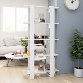 Book Cabinet High Gloss White Engineered wood 31.5 x 11...