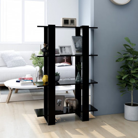 Book Cabinet Black Engineered Wood Medium Book Storage