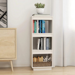 Book Cabinet White Solid pine Medium Book Cabinet Recta...