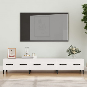 TV Cabinet High gloss white Engineered wood, iron Mediu...