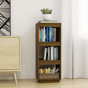 Book Cabinet Honey Brown Solid Pinewood Medium Book Cab...