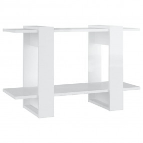 Book Cabinet High gloss white Engineered wood Small Boo...