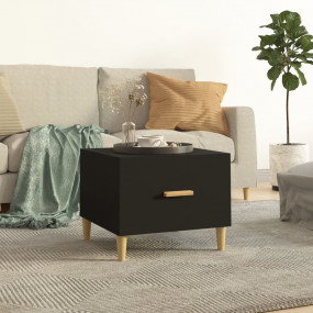 Coffee Table Set of 2 Black Engineered Wood Minimalisti...