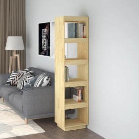 Book Cabinet Natural Pine Solid Pinewood 15.7 x 13.8 x ...