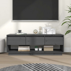 TV Stand Grey Solid pine wood Large TV Stand Rectangula...