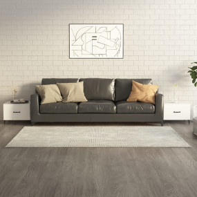 Coffee Table Set of 2 White Engineered wood, metal