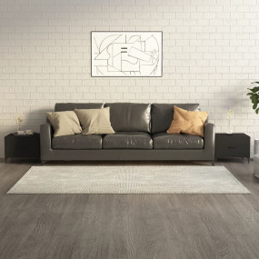 Coffee Table Set of 2 Black Engineered wood, Metal Medi...