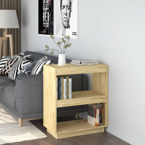 Book Cabinet Natural Wood Solid Pinewood 23.6x13.8x28.0...