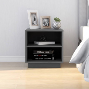 Bedside Cabinet Grey Solid pinewood Small Bedside Cabin...