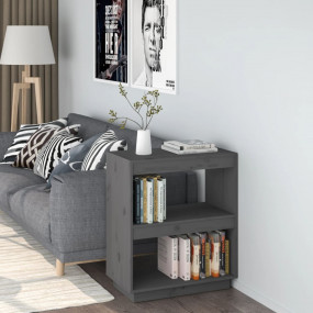 Book Cabinet Grey Solid pine wood Medium Book Cabinet
