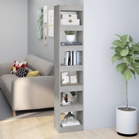 Book Cabinet Concrete Grey Engineered wood Tall and nar...