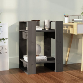 Book Cabinet Grey Solid pine wood Medium Book Cabinet