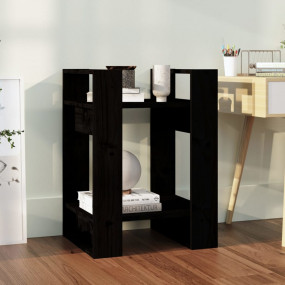 Book Cabinet Black Solid pine wood Compact Black Book C...