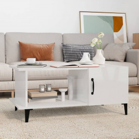 Coffee Table High gloss white Engineered wood 35.4 x 19...