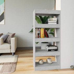 Book Cabinet Concrete Grey Engineered Wood Medium Book ...