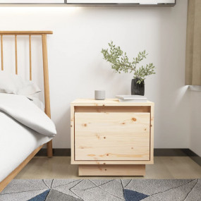 Bedside Cabinet Natural wood Solid pine wood Compact St...
