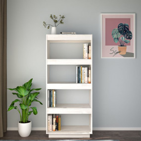 Book Cabinet White Solid Pine Medium Book Cabinet Recta...