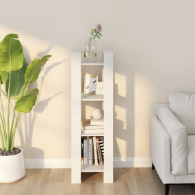 Book Cabinet White Solid Pine Wood Medium Book Cabinet