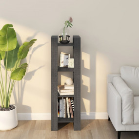 Book Cabinet Grey Solid pine wood 49.2 in high Book Cab...