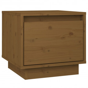 Bedside Cabinet Honey Brown Solid Pine Wood 13.8 x 13.4...