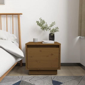 Bedside Cabinet Set of 2 Honey brown Solid pinewood Sta...