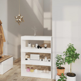 Book Cabinet White Engineered Wood Medium Book Cabinet