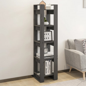 Book Cabinet Grey Solid Pine Wood 63 in tall Book Cabin...