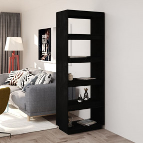 Book Cabinet Black Solid pine wood Standard Book Cabine...