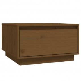 Coffee Table Honey Brown Solid Pine Wood Small Coffee T...