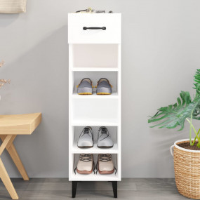 Shoe Cabinet High gloss white Engineered wood, metal Sl...