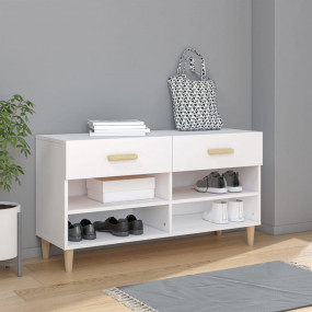 Shoe Cabinet White Engineered wood Medium Shoe Cabinet