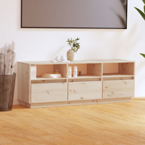 TV Cabinet Pine Solid pine wood Medium Shelving TV Cabi...