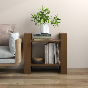 Book Cabinet Honey brown Solid pine wood Compact Book C...