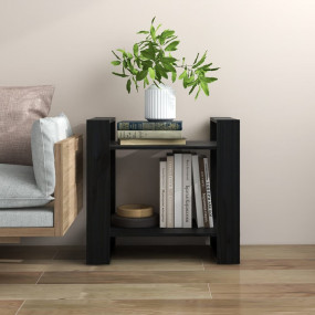 Book Cabinet Black Solid Pine Wood Small Book Cabinet