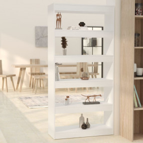 Book Cabinet White Engineered wood 31.5x11.8x65.4 in St...