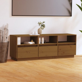 Tv Cabinet Honey brown Solid pine wood Standard Tv Cabi...