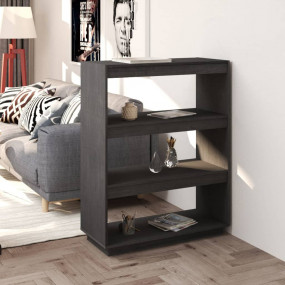 Book Cabinet Grey Solid pinewood 31.5 x 13.8 x 40.6 in