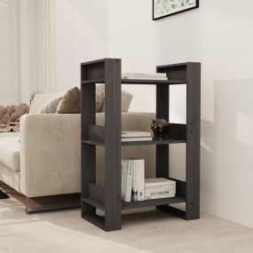Book Cabinet Grey Solid pine wood Medium Book Cabinet