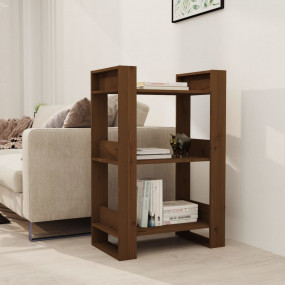 Book Cabinet Honey brown Solid pine wood Medium Book Ca...