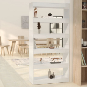 Book Cabinet High gloss white Engineered wood Medium Bo...