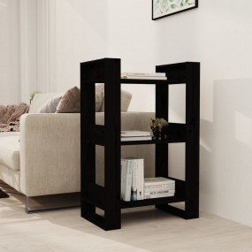Book Cabinet Black Solid pine wood Medium Book Cabinet