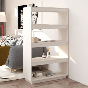 Book Cabinet White Solid pine wood Medium Book Cabinet