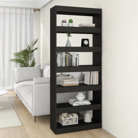 Book Cabinet Black Engineered wood Large Book Cabinet