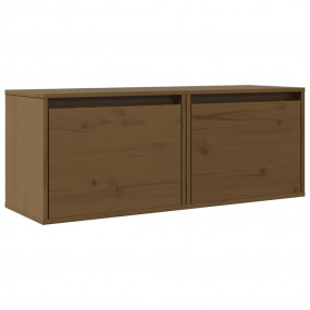 Wall Cabinet Set of 2 Honey brown Solid pinewood