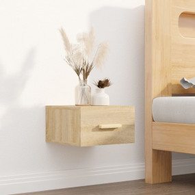 Wall-Mounted Bedside Cabinet Sonoma Oak Engineered Wood