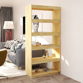 Book Cabinet Natural Pine Solid Pinewood Medium Book Ca...