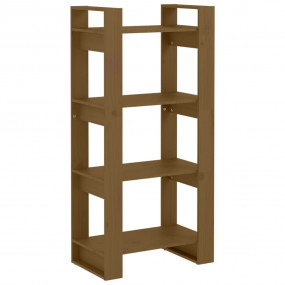 Book Cabinet Honey brown Solid pine wood Medium Book Ca...