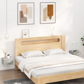 Wall-mounted Bedside Cabinet Set of 2 Concrete Grey Eng...